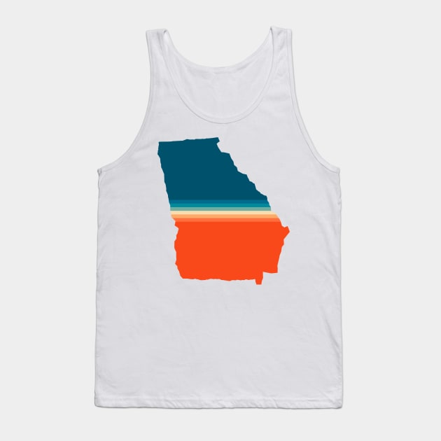 Georgia State Retro Map Tank Top by n23tees